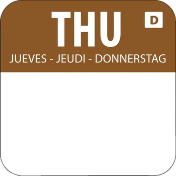 Vogue Rozpustné štítky pro označení obměny potravin, Thursday 1000 ks