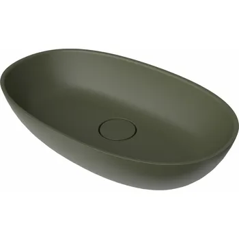 Umyvadlo Umyvadlo na desku SAT Aula 60x36 cm zelená mat bez otvoru pro baterii, bez přepadu SATAU6036G - SATAU6036G