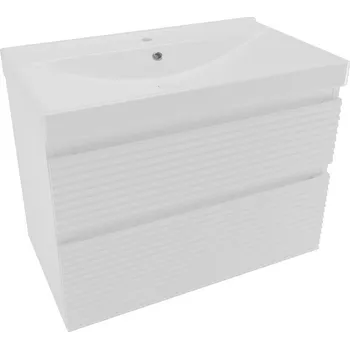 Koupelnový nábytek Koupelnová skříňka 2 zásuvková s umyvadlem Naturel Savona 78x53x44,8 cm bílá lesk SAVONA280BIU1 - SAVONA280BIU1