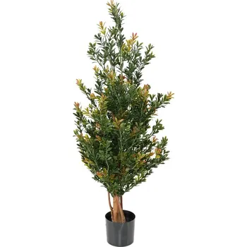 umělá květina Venkovní umělý Buxus red day stromek, 100cm