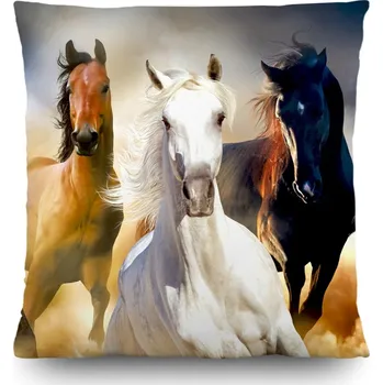 Povlečení Polštářek Horses, 45 x 45 cm, hnědá