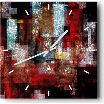Hodiny Nástěnné hodiny do kuchyně 30x30 Abstrakce Stylové hodiny na skle Loft Tiché