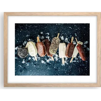 Obraz Obraz plakát v rámu světlý dub do obýváku 40x30 zmrzlina foto plakáty na zeď