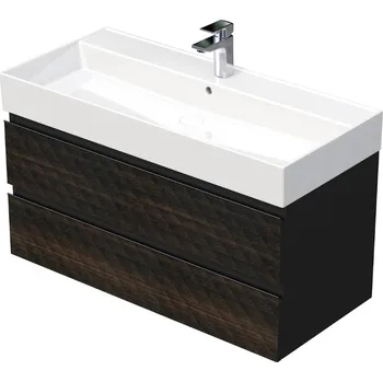 Koupelnový nábytek Koupelnová skříňka s umyvadlem SAT Cube Way 100x47,5x46 cm hnědá mat CUBE3D461002ZHSAT - CUBE3D461002ZHSAT