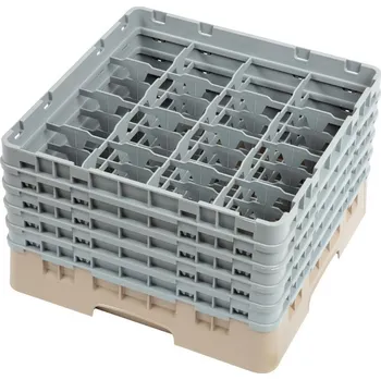 Příslušenství pro myčku Cambro 16místné košíky Camrack béžové – Max. výška skla 257mm