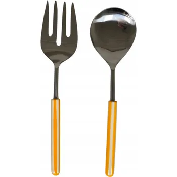 Příbor SADA 2 ks Salátové lžíce příbory na servírování salátů ORANŽOVÉ