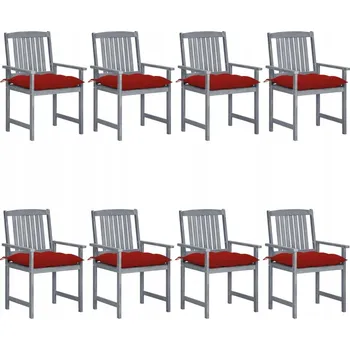 VidaXL Zahradní židle polštáře , ks , masivní akáciové dřevo, šedé