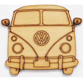 Vánoční dekorace Dřevěný výřez auto WV č.2