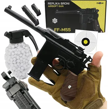 Dětská zbraň KOVOVÁ REPLIKA PISTOLE NA 6mm KULIČKY ASG, IMITACE, 2 ZÁSOBNÍKY