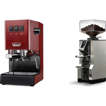 Kávovar Gaggia Classic E24 BC, red + Eureka Mignon Libra, CR chrome