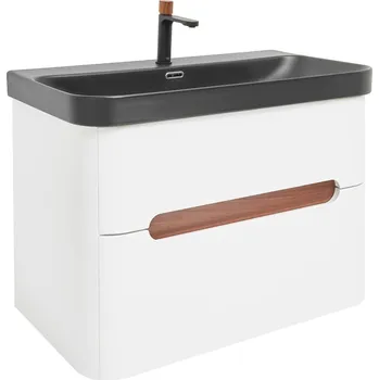 Koupelnový nábytek Koupelnová skříňka s umyvadlem a baterií SAT Fusion 77,5x53x45 cm bílá matná mat SATFUSION280WBKMBA - SATFUSION280WBKMBA