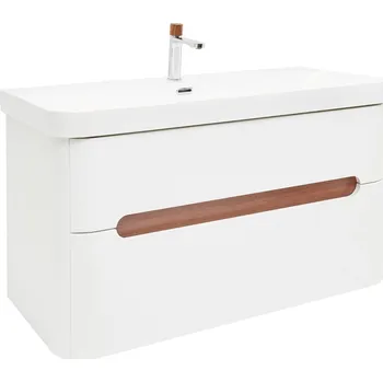 Koupelnový nábytek Koupelnová skříňka s umyvadlem a baterií SAT Fusion 97,5x53x45 cm bílá matná mat SATFUSION2100WUBA - SATFUSION2100WUBA