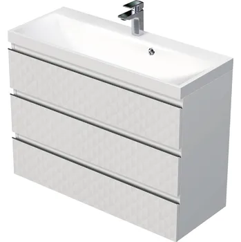 Koupelnový nábytek Koupelnová skříňka s umyvadlem SAT Cube Way 100x71x40 cm bílá mat CUBE3D1003ZB - CUBE3D1003ZB