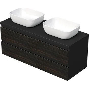 Koupelnový nábytek Koupelnová skříňka s krycí deskou SAT Cube Way 120x47,5x46 cm hnědá mat CUBE3D461202ZHKD - CUBE3D461202ZHKD