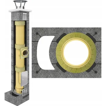 Komín Keramický komín, komínový systém fi 180 7m sada 36 x 50 cm kompletní