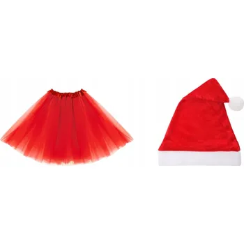 Karnevalový kostým SUPER sada Kostým Mikuláše TuTu Červená 40cm Čepice 2el MK507