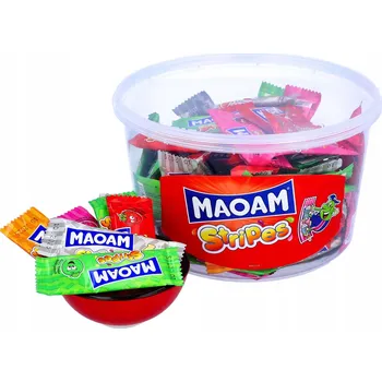 Bonbon Maoam Stripes Haribo Žvýkací Bonbóny 700 g 100 kusů Ovocné Německé