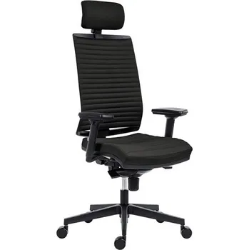 Kancelářská židle Omnia Ribbed - s podhlavníkem, černá