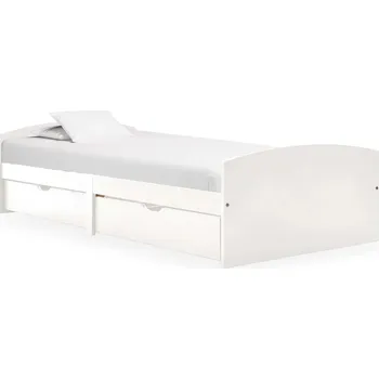 Ložnice Dřevěná manželská postel VidaXL 90x200 cm bílá