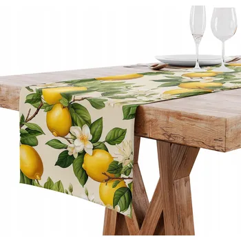 ubrus BĚHOUN NA STŮL DO KUCHYNĚ OBÝVACÍHO POKOJE MATNÝ HLADKÝ 40x140 CITRONY