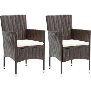 vidaXL Zahradní jídelní židle 2 ks polyratan hnědé [318496]