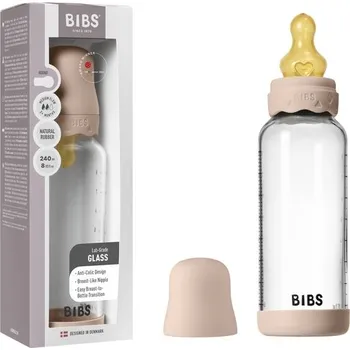 Kojenecká láhev Skleněná kojenecká láhev Antikoliková 240 ml Ivory BIBS Boheme Blush