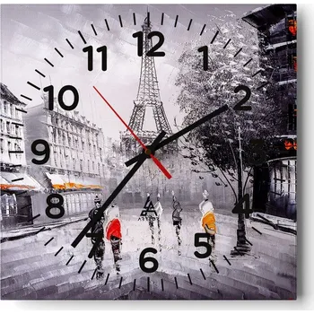 Hodiny Kuchyňské nástěnné hodiny 30x30 Město Skleněné hodiny do obýváku Moderní Tiché