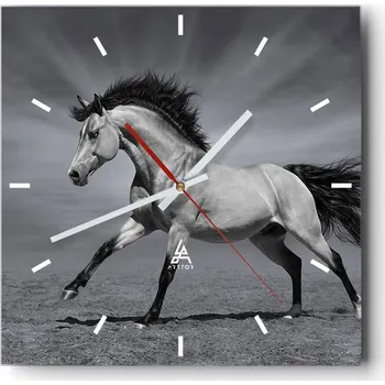 Hodiny Velké nástěnné hodiny 40x40 cm Zvířata Skleněné tiché hodiny