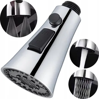 Vodovodní baterie SLUCHÁTKO KE KUCHYŇSKÉ BATERII s výsuvnou hubicí Chrom 3 FUNKCE s rukojetí