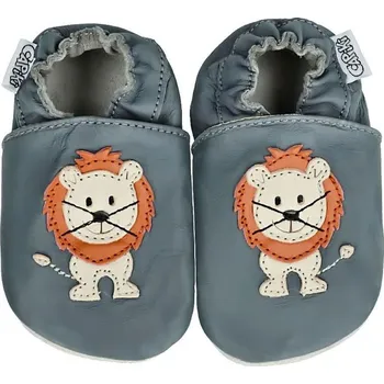 Capáčky CAPIKI kožené capáčky Lvíček na šedé 12-18 m