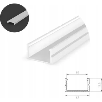 LED osvětlení Široký hliníkový profil TECH-LIGHT eloxovaný bílý P13-2, 2 m