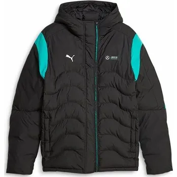 Mercedes AMG Petronas MT7 pánská zimní bunda s kapucí černozelená, XL