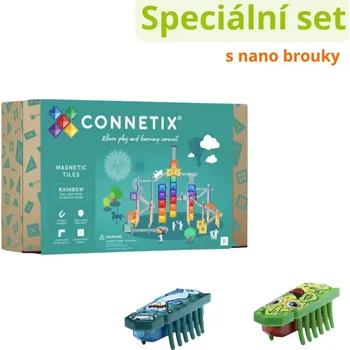 ostatní stavebnice Connetix Tiles Kuličkodráha (92 ks) + Nano brouci (2 ks)