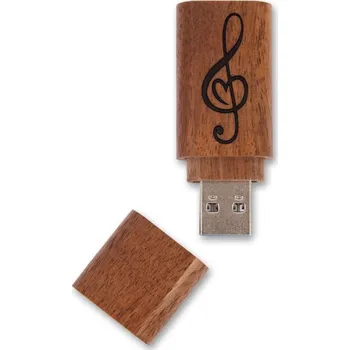 USB flash disk USB Flash disk 32 GB Hudba v srdci, tmavé dřevo