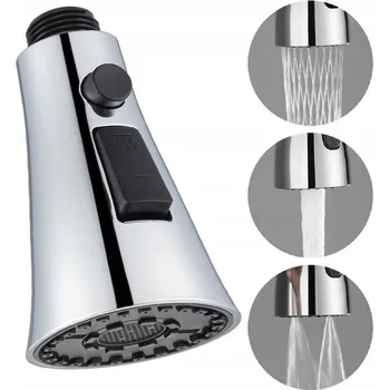 Vodovodní baterie SLUCHÁTKO KE KUCHYŇSKÉ BATERII s výsuvnou hubicí Chrom 3 FUNKCE s rukojetí