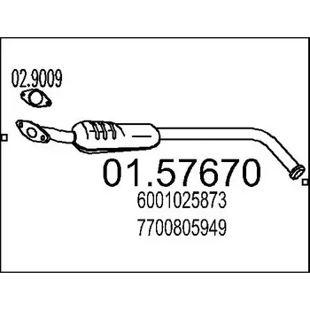 Tlumič výfuku MTS Střední tlumič výfuku MTS 01.57670
