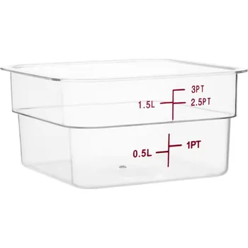 Dóza na potraviny Vogue čtvercová skladovací nádoba polykarbonátová 1,5l