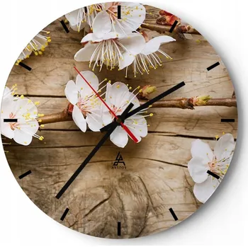 Hodiny Nástěnné hodiny do kuchyně 30x30 Květiny Skleněné hodiny do obýváku Loft Tiché