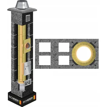 Komín Keramický komín, komínový systém KW2+W2, průměr 200 mm, 7 m, 36x78 cm, izolovaný