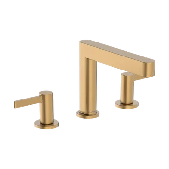 Vodovodní baterie Hansgrohe Finoris - 3-otvorová umyvadlová baterie 110 s odtokovou soupravou Push-Open, kartáčovaný bronz 76033140