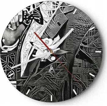 Hodiny Nástěnné hodiny Skleněné hodiny 30x30 cm Muž Kubismus Móda Hodiny na zeď ARTTOR Moderní nástěnné hodiny do obýváku Tiché nástěnné hodiny do kuchyně Skleněné nástěnné hodiny bezhlučné Nástěnná dekorace moderní stylové Nástěnné hodiny do kuchyně kulatý nást