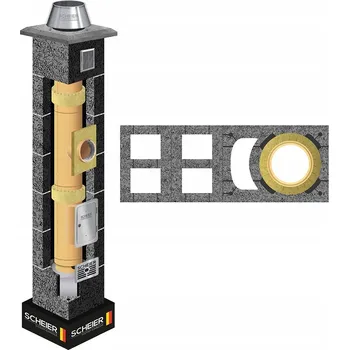 Komín Keramický komín systémový komínový systém KW+W2+W2 fi 160 10m 36x98 STD