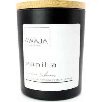 Svíčka Sójová svíčka vanilka – černá, vonná, ručně vyráběná, dárek