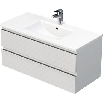 Koupelnový nábytek Koupelnová skříňka s umyvadlem SAT Cube Way 100x47,5x46 cm bílá mat CUBE3D1002ZBMOD - CUBE3D1002ZBMOD