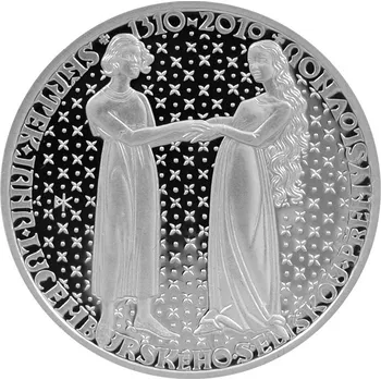 Stříbrná mince 200 Kč k 700. výročí – sňatek J. Lucemburského s E. Přemyslovnou 2011 Proof