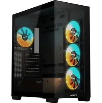 PC skříň GIGABYTE case GB-C500P ST, Mid tower, 1xUSB-C 3.2, 2xUSB 3.0, 4x 120mm ARGB Fan, černá