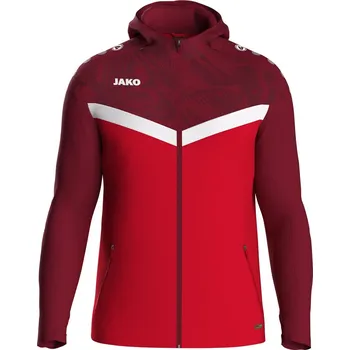 Pánská mikina Mikina s kapucí JAKO Iconic červeno vínová pánské/dámské Velikost: 2XL