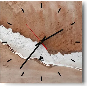 Hodiny Velké nástěnné hodiny na zeď 40x40 Okraj Skleněné hodiny Čtvercové Tiché