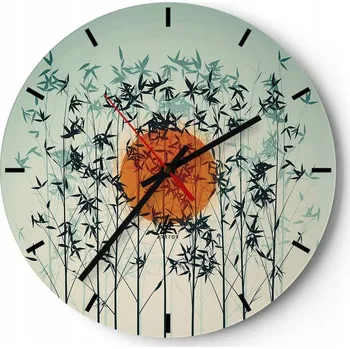 Hodiny Velké nástěnné hodiny 40x40 Abstrakce Skleněné hodiny Kulatý Tiché