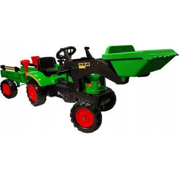 autíčko Šlapací traktor s nakladačem a přívěsem Agat zelený 3+